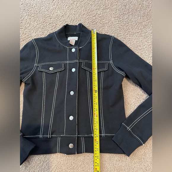 PROJECT G Black Soft Fleece Bomber Jacket with contrast Stitch in Black - Picture 6 of 9